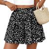 imagePRETTYGARDEN Womens Flowy Shorts Summer Fashion 2026 Beach Vacation Clothes Casual High Waist Wide Leg Ruffle ShortsPrint Black White
