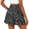 imagePRETTYGARDEN Womens Flowy Shorts Summer Fashion 2026 Beach Vacation Clothes Casual High Waist Wide Leg Ruffle ShortsPrint Black White