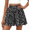 imagePRETTYGARDEN Womens Flowy Shorts Summer Fashion 2026 Beach Vacation Clothes Casual High Waist Wide Leg Ruffle ShortsPrint Black White