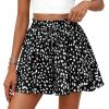 imagePRETTYGARDEN Womens Flowy Shorts Summer Fashion 2026 Beach Vacation Clothes Casual High Waist Wide Leg Ruffle ShortsPrint Black White