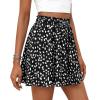 imagePRETTYGARDEN Womens Flowy Shorts Summer Fashion 2026 Beach Vacation Clothes Casual High Waist Wide Leg Ruffle ShortsPrint Black White