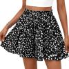 imagePRETTYGARDEN Womens Flowy Shorts Summer Fashion 2026 Beach Vacation Clothes Casual High Waist Wide Leg Ruffle ShortsPrint Black White