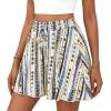 imagePRETTYGARDEN Womens Flowy Shorts Summer Fashion 2026 Beach Vacation Clothes Casual High Waist Wide Leg Ruffle ShortsPrint Blue Apricot