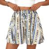 imagePRETTYGARDEN Womens Flowy Shorts Summer Fashion 2026 Beach Vacation Clothes Casual High Waist Wide Leg Ruffle ShortsPrint Blue Apricot