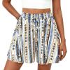 imagePRETTYGARDEN Womens Flowy Shorts Summer Fashion 2026 Beach Vacation Clothes Casual High Waist Wide Leg Ruffle ShortsPrint Blue Apricot