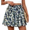 imagePRETTYGARDEN Womens Flowy Shorts Summer Fashion 2026 Beach Vacation Clothes Casual High Waist Wide Leg Ruffle ShortsPrint Blue Yellow