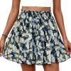 imagePRETTYGARDEN Womens Flowy Shorts Summer Fashion 2026 Beach Vacation Clothes Casual High Waist Wide Leg Ruffle ShortsPrint Blue Yellow