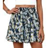 imagePRETTYGARDEN Womens Flowy Shorts Summer Fashion 2026 Beach Vacation Clothes Casual High Waist Wide Leg Ruffle ShortsPrint Blue Yellow