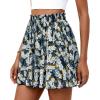 imagePRETTYGARDEN Womens Flowy Shorts Summer Fashion 2026 Beach Vacation Clothes Casual High Waist Wide Leg Ruffle ShortsPrint Blue Yellow