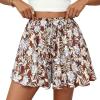 imagePRETTYGARDEN Womens Flowy Shorts Summer Fashion 2026 Beach Vacation Clothes Casual High Waist Wide Leg Ruffle ShortsPrint Brown