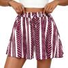 imagePRETTYGARDEN Womens Flowy Shorts Summer Fashion 2026 Beach Vacation Clothes Casual High Waist Wide Leg Ruffle ShortsPrint Burgundy White