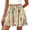 imagePRETTYGARDEN Womens Flowy Shorts Summer Fashion 2026 Beach Vacation Clothes Casual High Waist Wide Leg Ruffle ShortsPrint Green Yellow
