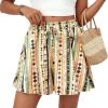imagePRETTYGARDEN Womens Flowy Shorts Summer Fashion 2026 Beach Vacation Clothes Casual High Waist Wide Leg Ruffle ShortsPrint Green Yellow