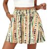 imagePRETTYGARDEN Womens Flowy Shorts Summer Fashion 2026 Beach Vacation Clothes Casual High Waist Wide Leg Ruffle ShortsPrint Green Yellow