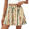 imagePRETTYGARDEN Womens Flowy Shorts Summer Fashion 2026 Beach Vacation Clothes Casual High Waist Wide Leg Ruffle ShortsPrint Green Yellow