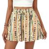 imagePRETTYGARDEN Womens Flowy Shorts Summer Fashion 2026 Beach Vacation Clothes Casual High Waist Wide Leg Ruffle ShortsPrint Green Yellow