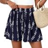 imagePRETTYGARDEN Womens Flowy Shorts Summer Fashion 2026 Beach Vacation Clothes Casual High Waist Wide Leg Ruffle ShortsPrint Navy White