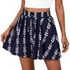 imagePRETTYGARDEN Womens Flowy Shorts Summer Fashion 2026 Beach Vacation Clothes Casual High Waist Wide Leg Ruffle ShortsPrint Navy White