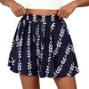 imagePRETTYGARDEN Womens Flowy Shorts Summer Fashion 2026 Beach Vacation Clothes Casual High Waist Wide Leg Ruffle ShortsPrint Navy White