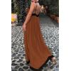 imagePRETTYGARDEN Womens Maxi Dress 2026 Summer Sundress V Neck Spaghetti Strap Flowy Elegant Party Dresses Beach Vacation ClothesBrown