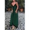 imagePRETTYGARDEN Womens Maxi Dress 2026 Summer Sundress V Neck Spaghetti Strap Flowy Elegant Party Dresses Beach Vacation ClothesDark Green