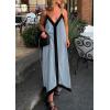 imagePRETTYGARDEN Womens Maxi Dress 2026 Summer Sundress V Neck Spaghetti Strap Flowy Elegant Party Dresses Beach Vacation ClothesDusty Blue