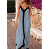 imagePRETTYGARDEN Womens Maxi Dress 2026 Summer Sundress V Neck Spaghetti Strap Flowy Elegant Party Dresses Beach Vacation ClothesDusty Blue