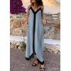 imagePRETTYGARDEN Womens Maxi Dress 2026 Summer Sundress V Neck Spaghetti Strap Flowy Elegant Party Dresses Beach Vacation ClothesDusty Blue