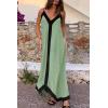 imagePRETTYGARDEN Womens Maxi Dress 2026 Summer Sundress V Neck Spaghetti Strap Flowy Elegant Party Dresses Beach Vacation ClothesGreen
