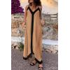 imagePRETTYGARDEN Womens Maxi Dress 2026 Summer Sundress V Neck Spaghetti Strap Flowy Elegant Party Dresses Beach Vacation ClothesKhaki