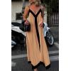 imagePRETTYGARDEN Womens Maxi Dress 2026 Summer Sundress V Neck Spaghetti Strap Flowy Elegant Party Dresses Beach Vacation ClothesKhaki