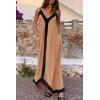 imagePRETTYGARDEN Womens Maxi Dress 2026 Summer Sundress V Neck Spaghetti Strap Flowy Elegant Party Dresses Beach Vacation ClothesKhaki