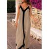 imagePRETTYGARDEN Womens Maxi Dress 2026 Summer Sundress V Neck Spaghetti Strap Flowy Elegant Party Dresses Beach Vacation ClothesLight Khaki
