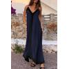 imagePRETTYGARDEN Womens Maxi Dress 2026 Summer Sundress V Neck Spaghetti Strap Flowy Elegant Party Dresses Beach Vacation ClothesNavy