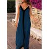 imagePRETTYGARDEN Womens Maxi Dress 2026 Summer Sundress V Neck Spaghetti Strap Flowy Elegant Party Dresses Beach Vacation ClothesPeacock Blue