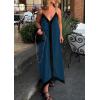 imagePRETTYGARDEN Womens Maxi Dress 2026 Summer Sundress V Neck Spaghetti Strap Flowy Elegant Party Dresses Beach Vacation ClothesPeacock Blue