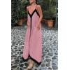 imagePRETTYGARDEN Womens Maxi Dress 2026 Summer Sundress V Neck Spaghetti Strap Flowy Elegant Party Dresses Beach Vacation ClothesPink