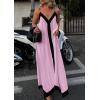 imagePRETTYGARDEN Womens Maxi Dress 2026 Summer Sundress V Neck Spaghetti Strap Flowy Elegant Party Dresses Beach Vacation ClothesPink Purple