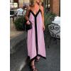 imagePRETTYGARDEN Womens Maxi Dress 2026 Summer Sundress V Neck Spaghetti Strap Flowy Elegant Party Dresses Beach Vacation ClothesPink Purple