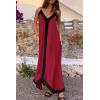 imagePRETTYGARDEN Womens Maxi Dress 2026 Summer Sundress V Neck Spaghetti Strap Flowy Elegant Party Dresses Beach Vacation ClothesWine Red