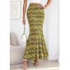 imagePRETTYGARDEN Womens Maxi Skirt 2026 Summer Flowy Polka Dot Floral High Waisted Mermaid Office Work Spring Long Slip SkirtsBlack Yellow Flower