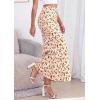 imagePRETTYGARDEN Womens Maxi Skirt 2026 Summer Flowy Polka Dot Floral High Waisted Mermaid Office Work Spring Long Slip SkirtsBrown Floral