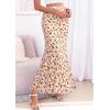 imagePRETTYGARDEN Womens Maxi Skirt 2026 Summer Flowy Polka Dot Floral High Waisted Mermaid Office Work Spring Long Slip SkirtsBrown Floral