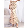 imagePRETTYGARDEN Womens Maxi Skirt 2026 Summer Flowy Polka Dot Floral High Waisted Mermaid Office Work Spring Long Slip SkirtsBrown Floral