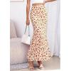 imagePRETTYGARDEN Womens Maxi Skirt 2026 Summer Flowy Polka Dot Floral High Waisted Mermaid Office Work Spring Long Slip SkirtsBrown Floral