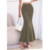 imagePRETTYGARDEN Womens Maxi Skirt 2026 Summer Flowy Polka Dot Floral High Waisted Mermaid Office Work Spring Long Slip SkirtsDot Army Green White