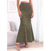 imagePRETTYGARDEN Womens Maxi Skirt 2026 Summer Flowy Polka Dot Floral High Waisted Mermaid Office Work Spring Long Slip SkirtsDot Army Green White