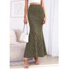 imagePRETTYGARDEN Womens Maxi Skirt 2026 Summer Flowy Polka Dot Floral High Waisted Mermaid Office Work Spring Long Slip SkirtsDot Army Green White