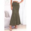 imagePRETTYGARDEN Womens Maxi Skirt 2026 Summer Flowy Polka Dot Floral High Waisted Mermaid Office Work Spring Long Slip SkirtsDot Army Green White
