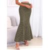 imagePRETTYGARDEN Womens Maxi Skirt 2026 Summer Flowy Polka Dot Floral High Waisted Mermaid Office Work Spring Long Slip SkirtsDot Army Green White